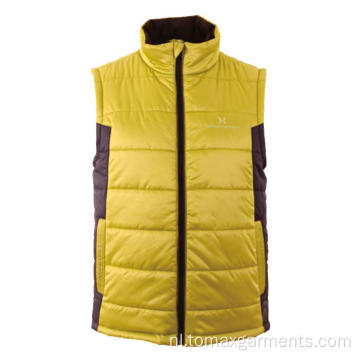 Geel met zwart wintervest